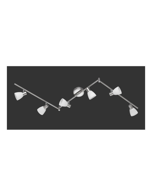 Plafonnier 6 spots LED G9 chargés en nickel Trio Lighting