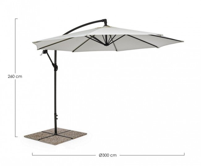 Parasol de jardin avec bras 360° Texas 300x h260 cm Anthracite-Naturel