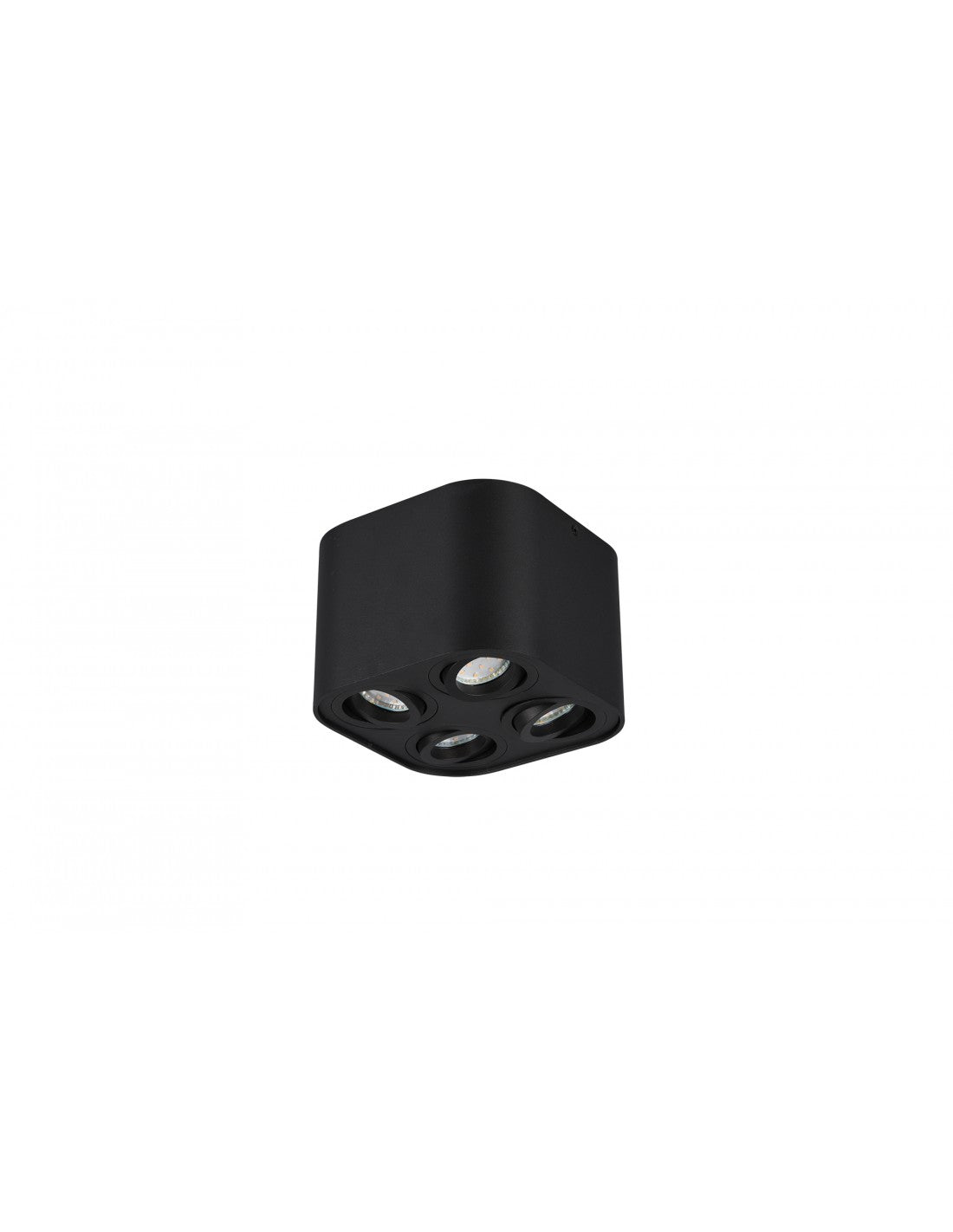 Plafonnier 4 Spots GU10 Orientables Cookie Cube Noir Trio Lighting