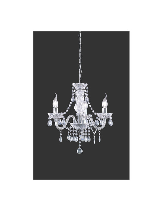 Lustre Classique avec Bras Lüster 3 Lumières Chrome Transparent Suspensions Trio Lighting