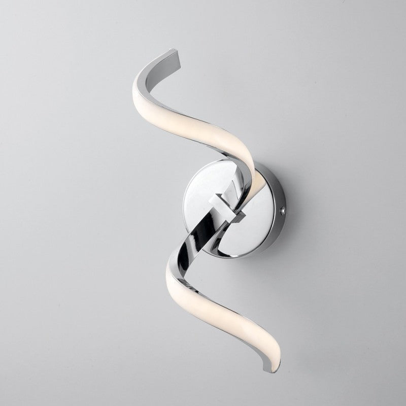 Applique murale en métal chromé poli et aluminium avec LED intégrée 13x h32 cm