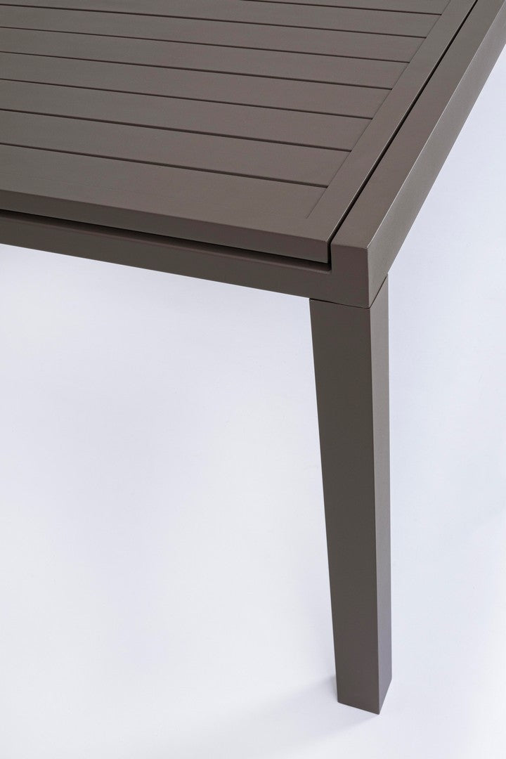 Table salon de jardin extensible en aluminium marron Hide 200-300 x 100 cm