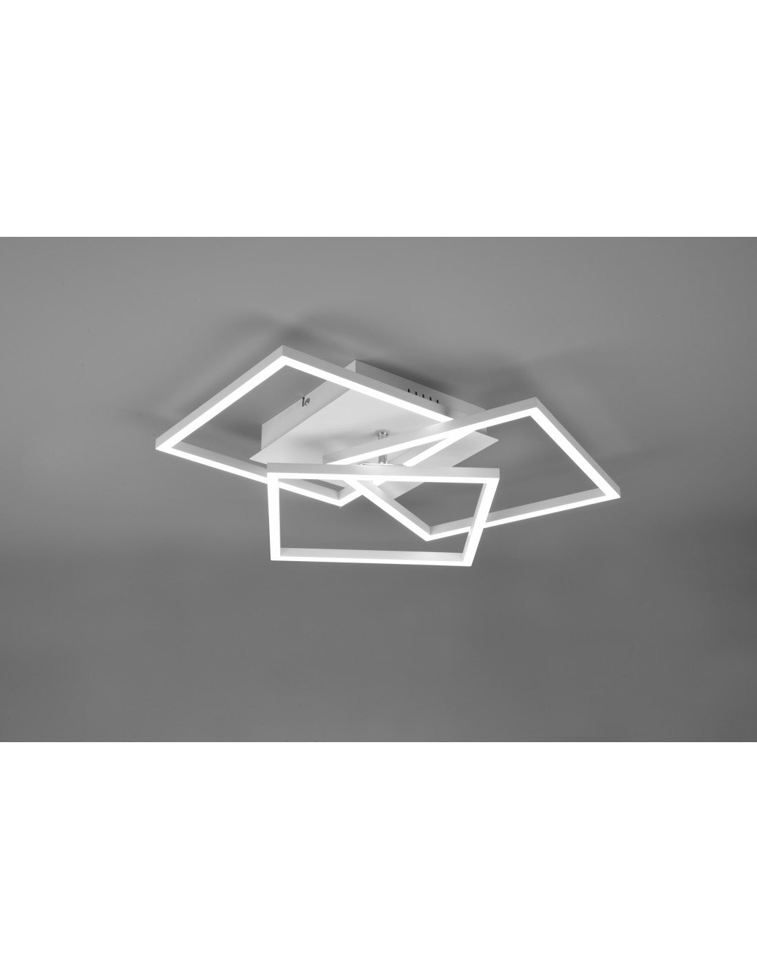 Plafonnier Blanc 3 Carrés Réglables LED Variateur Mobile Trio Lighting
