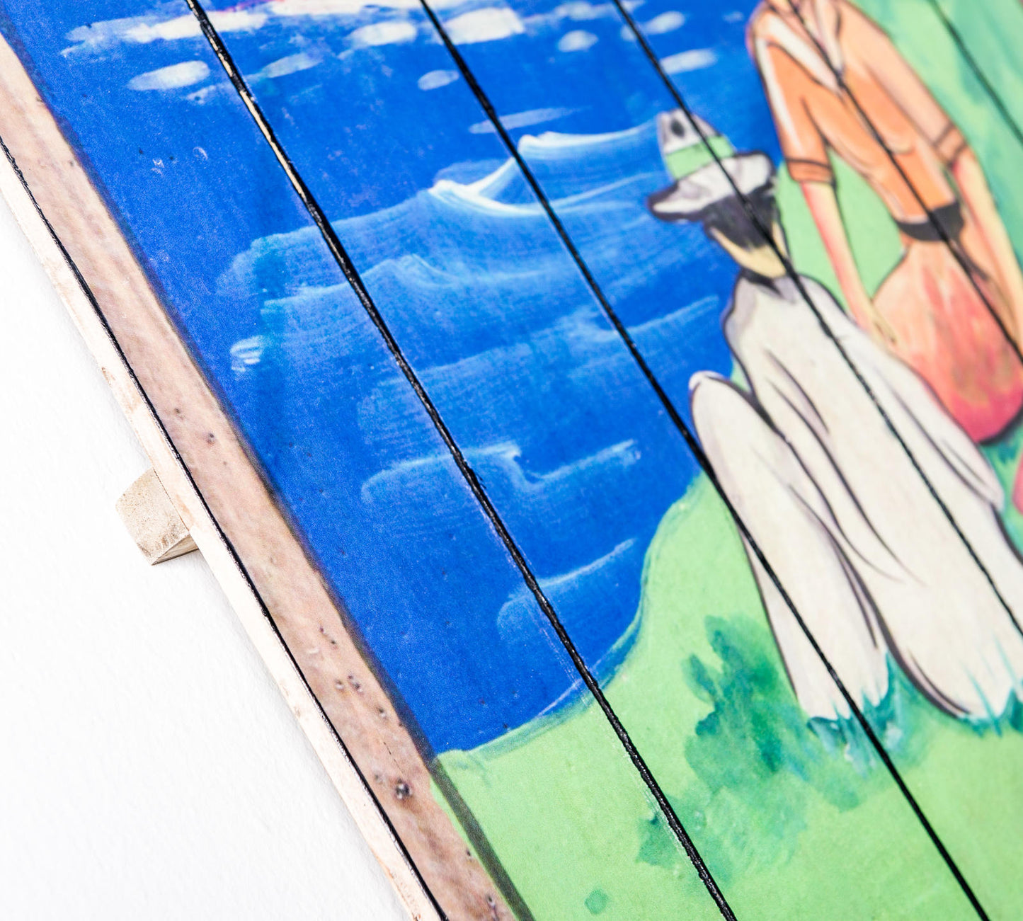 Impression sur bois avec toile multicolore 60x100 cm