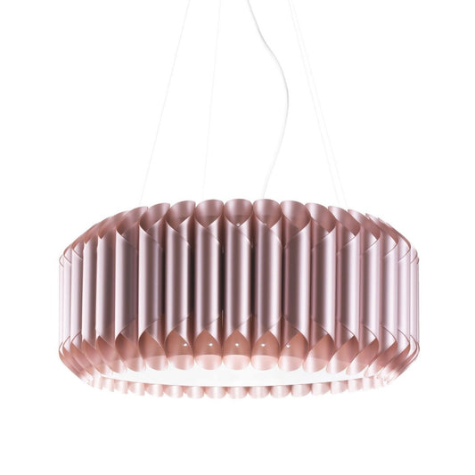 Suspensions 3 Lumières en Métal Rose en Métal Chromé cm. 60 x 31h