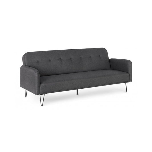 Canapé convertible trois places en tissu BRIDJET Noir 200x82x h81 cm