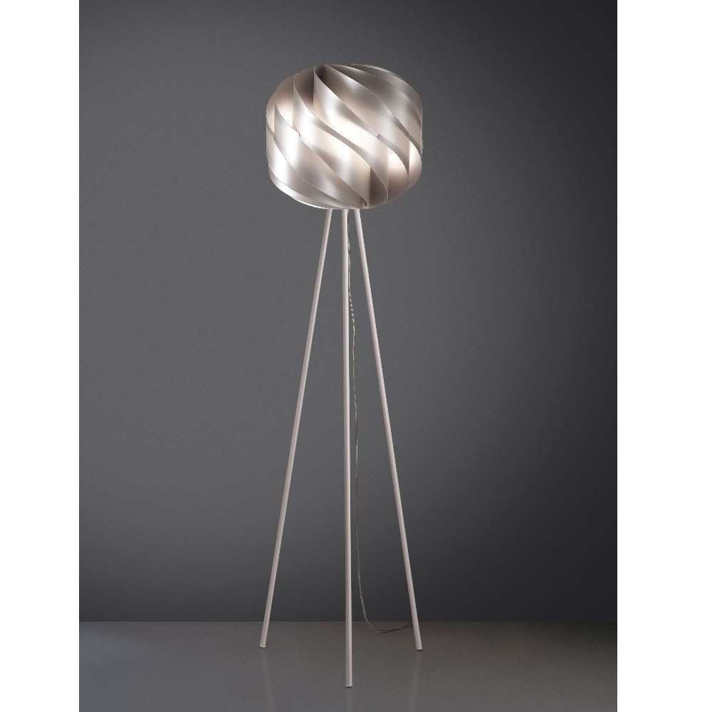 Lampadaire trépied argenté en métal cm. 40 x 163 heures