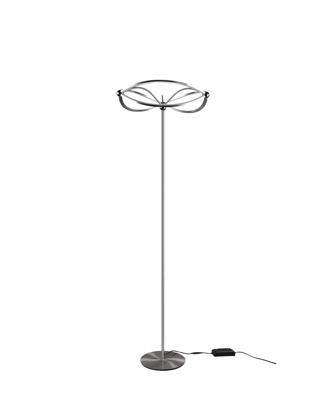 Lampadaire moderne Charivari Fiocco Led Nickel Trio Lighting
