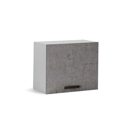 Élément mural sur hotte gris ciment avec porte de cuisine 60x32xh49 cm