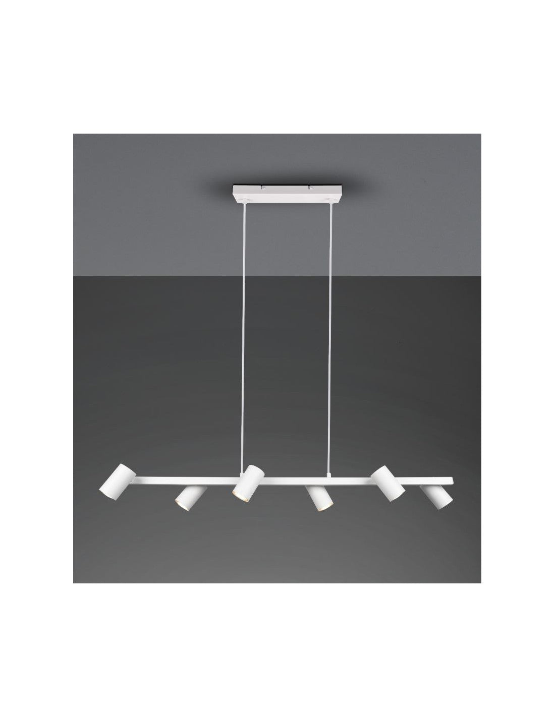 Lustre Blanc 6 Spots GU10 Cylindriques Ajustables Marley Trio Lighting