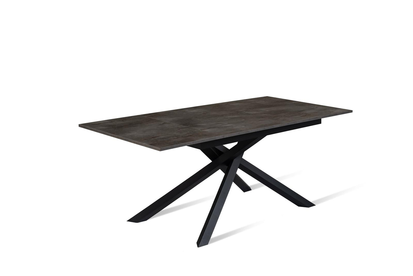 Table extensible gris - béton noir 90 cm x 140- 190 cm H. 76 cm