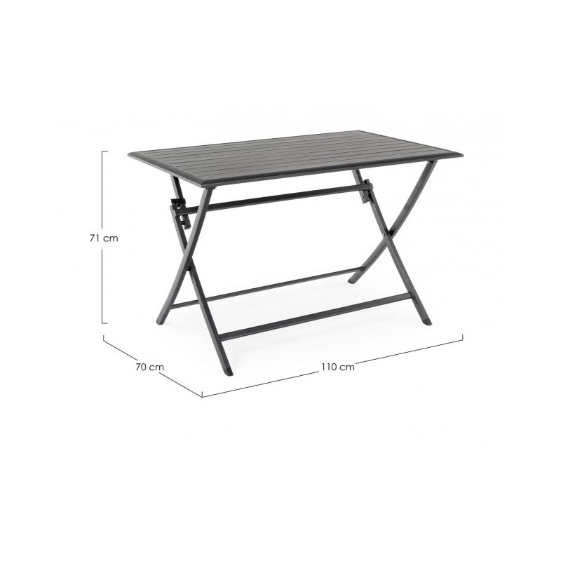 Table d'extérieur ELIN aluminium anthracite 110x70x h71 cm