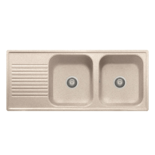 Samet Évier 116x50 2 bacs Granitovero1162vsavp égouttoir à avoine