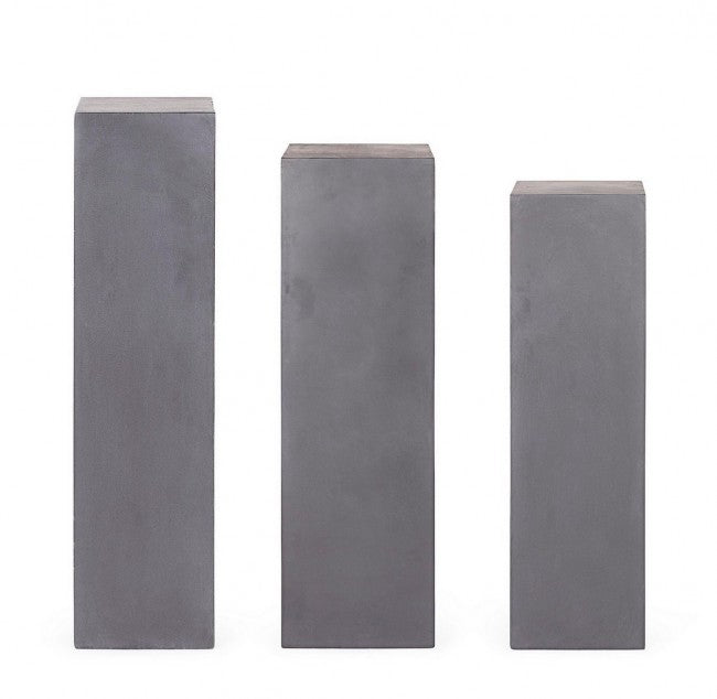 Lot de 3 colonnes de salon de jardin carrées anthracite mélangé