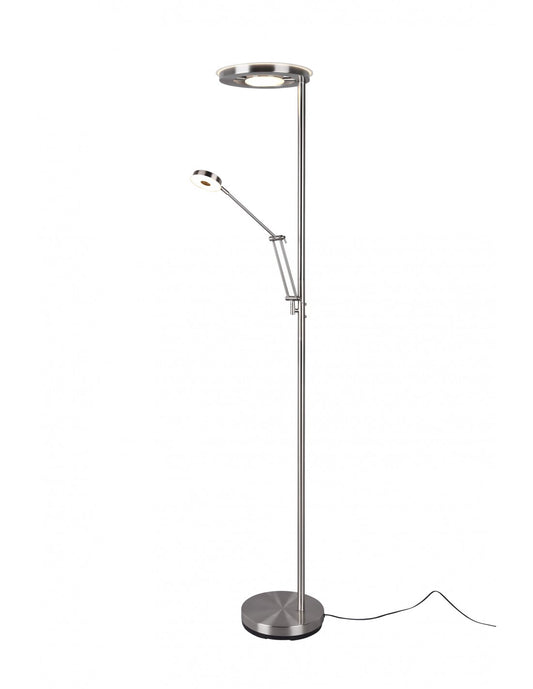 Barrie Nichel Trio Lighting Lampe sur pied à variateur d'intensité LED avec spot de lecture