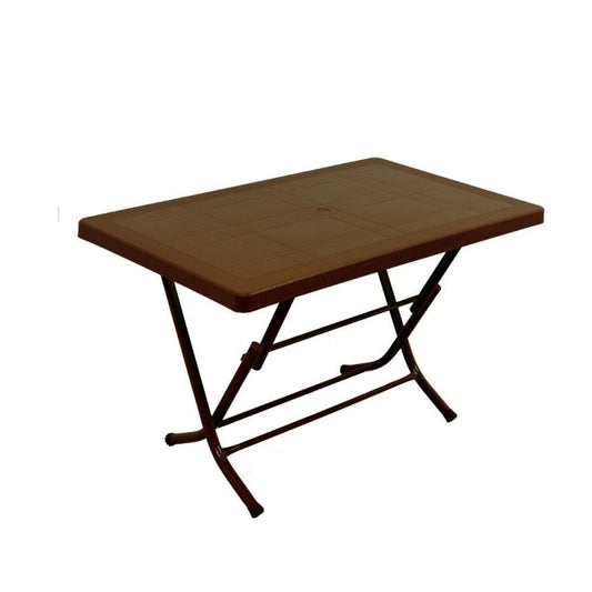 Table d'extérieur pliante en polypropylène et acier Marron TAV513 120x70x h74 cm