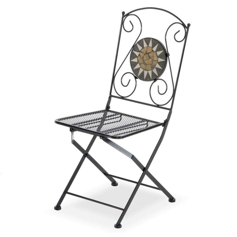 Chaise pliante pliable en fer et mosaïque pour extérieur MUSA 2 pièces