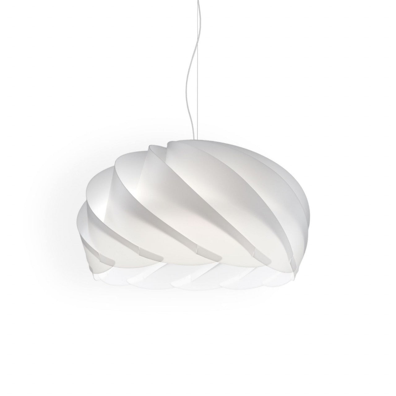 Suspension blanche en métal chromé Cm. 26x15h