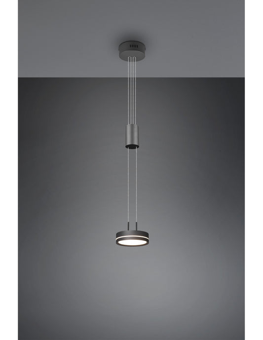 Franklin Anthracite Luminaire suspendu à LED intégré avec suspension à disque Trio Lighting