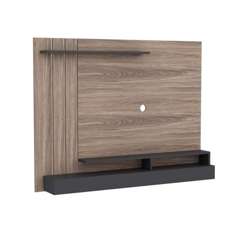 Élément TV mural en noyer avec détails anthracite 157x21xh.120 cm 