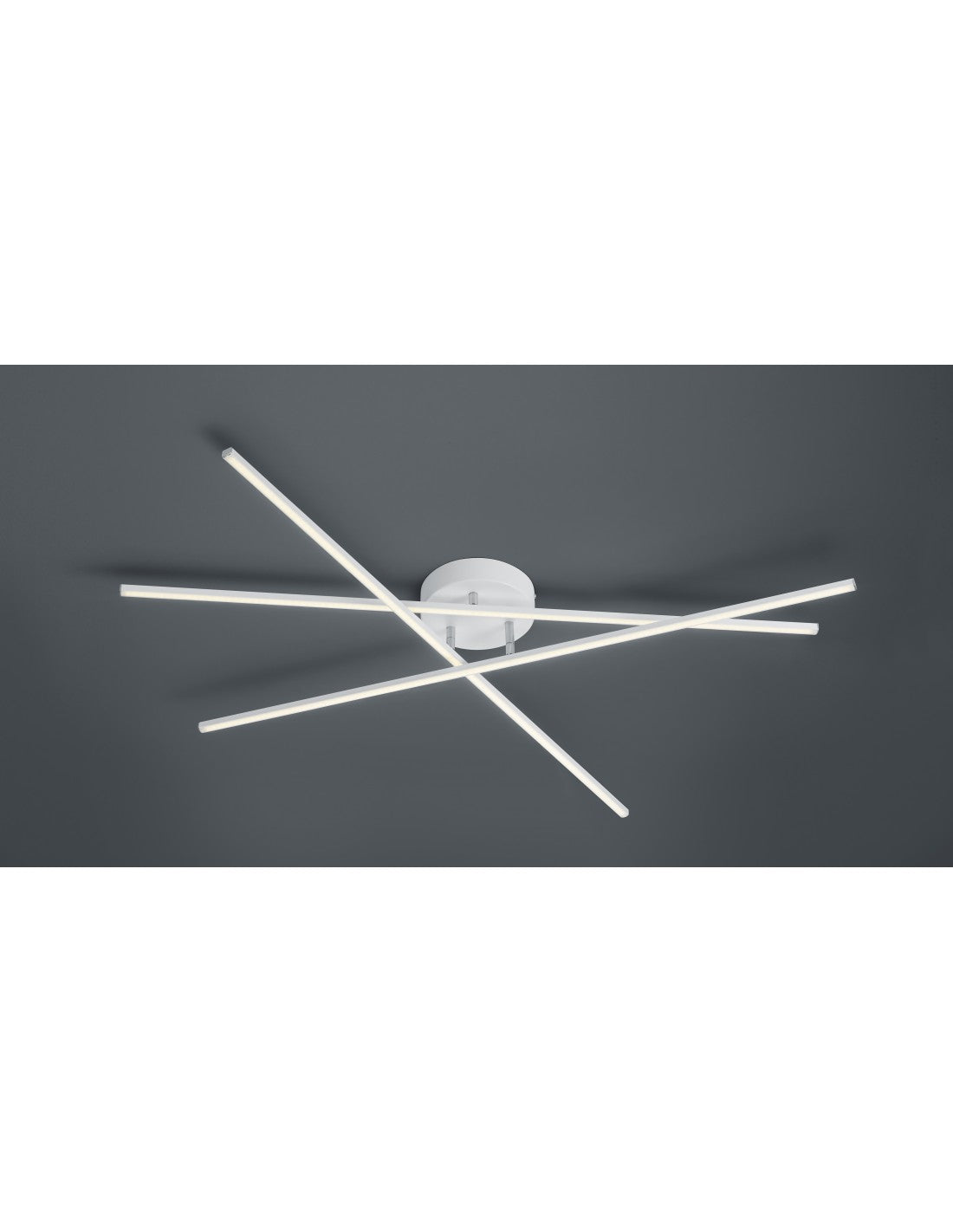 Plafonnier moderne Tiriac 3 tiges LED blanches L100 cm Trio Lighting