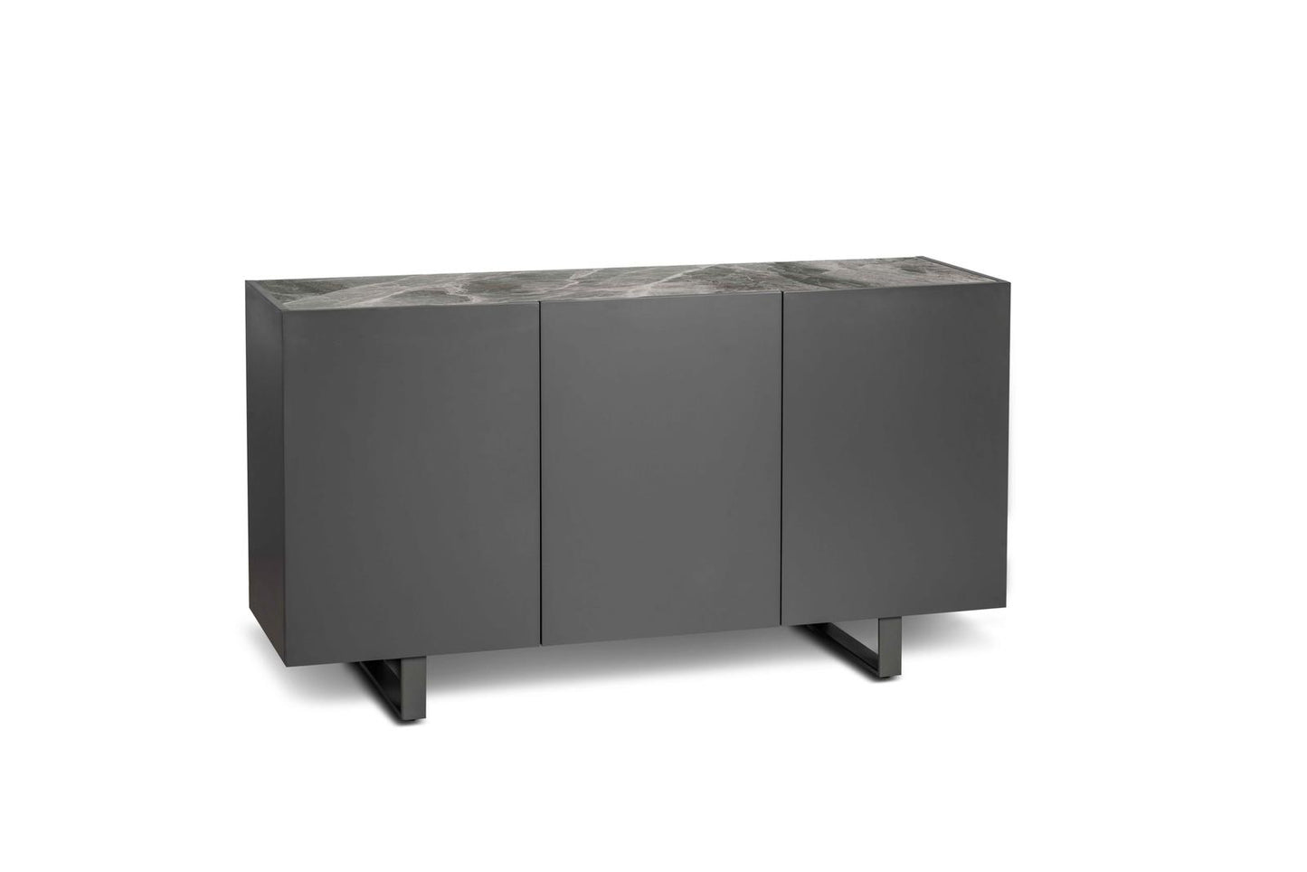 Buffet 3 portes gris-gris foncé 45 cm x 150 cm H. 85 cm