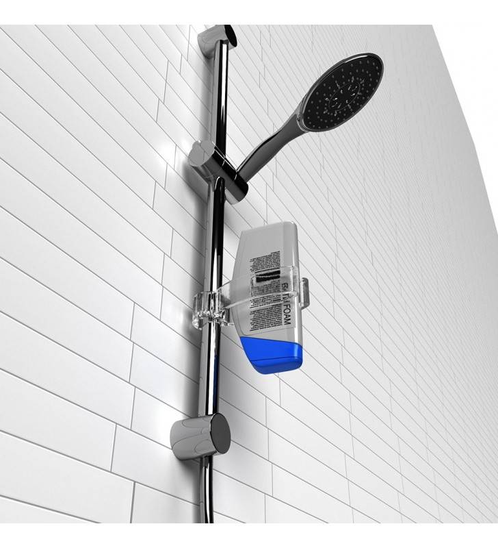 Crochet transparent pour tringles ou colonnes de douche