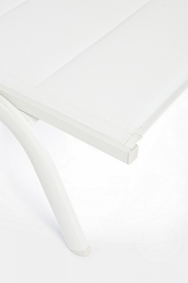 Bain de soleil Cleopas en aluminium blanc-blanc avec roulettes