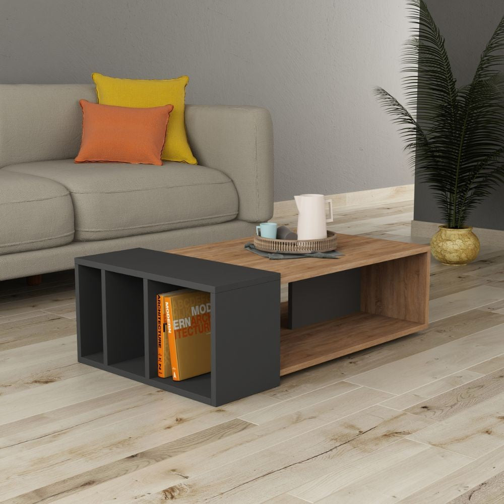 Table de salon Anita couleur chêne anthracite