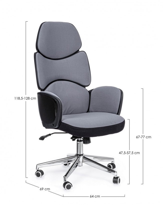 Fauteuil de bureau rembourré gris-noir Armstrong