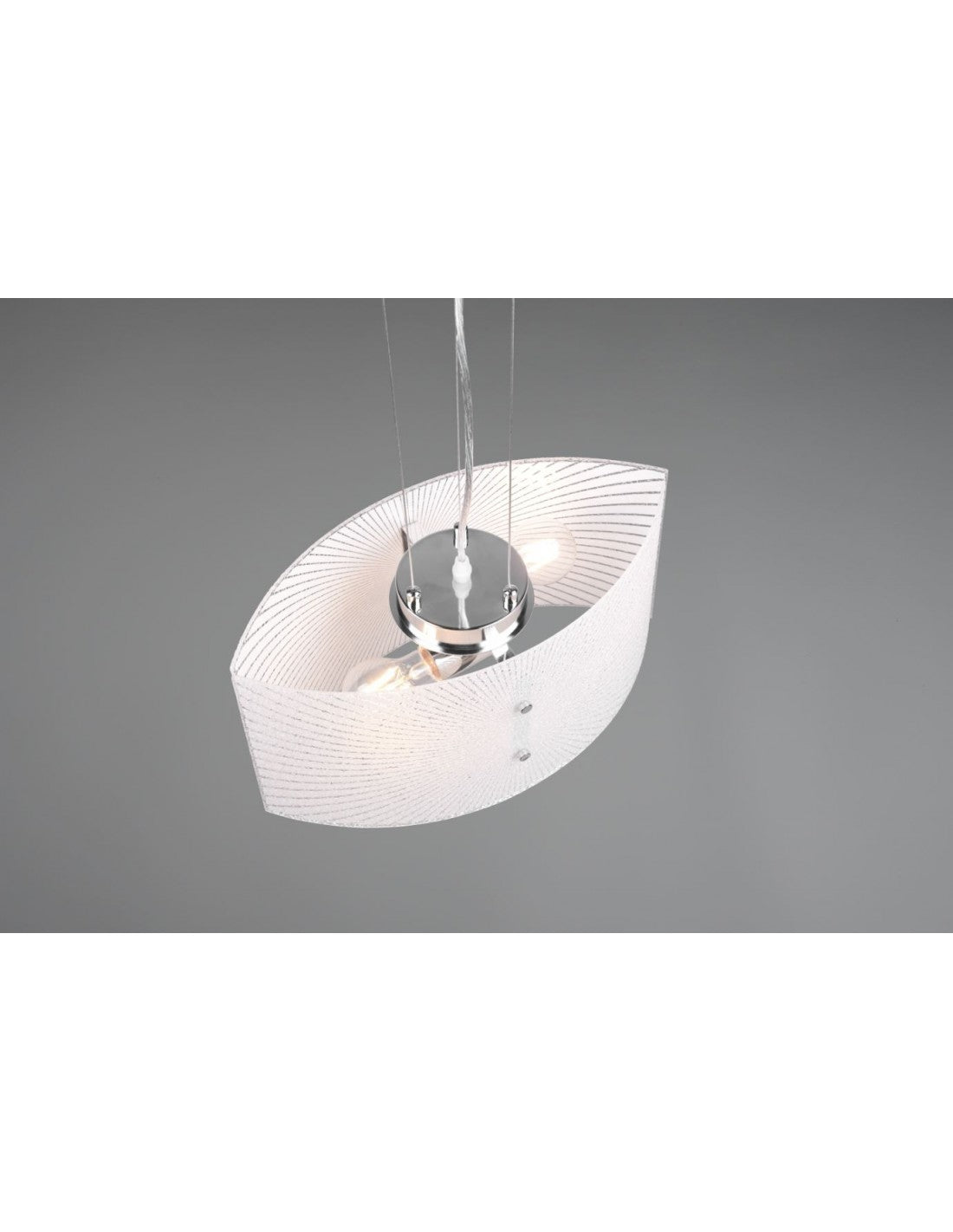 Lustre de cuisine à suspension en verre transparent Elisa 2xE27, trio d'éclairage