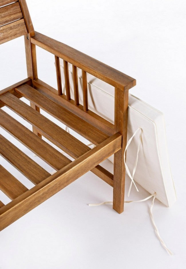 Salon en bois d'acacia Noemi avec coussins