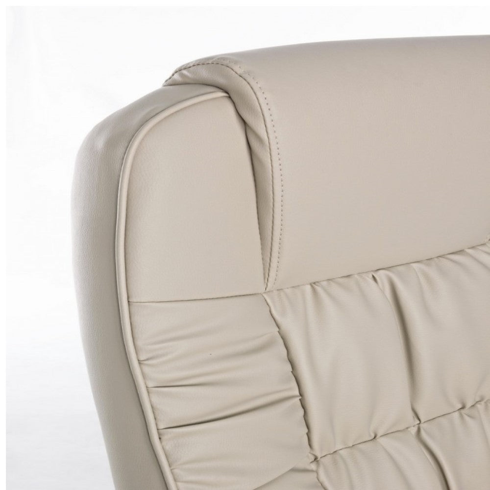 Fauteuil de bureau en éco-cuir gris tourterelle Dehli