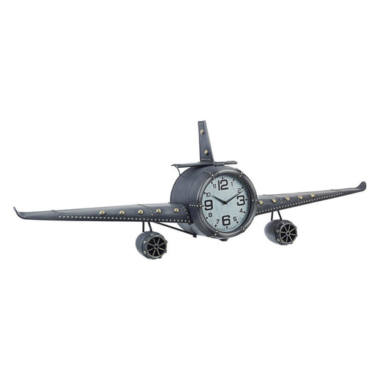 Horloge murale avion en acier de style industriel 143x20x46 cm