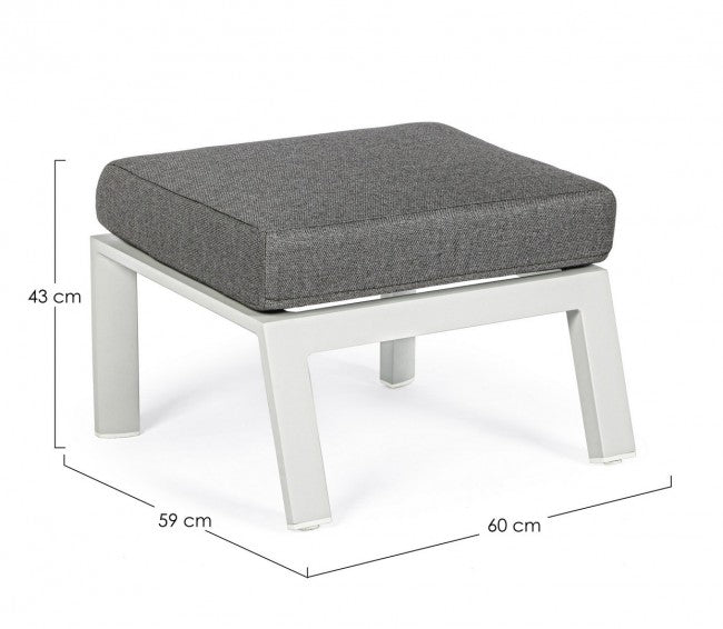 Pouf en aluminium avec coussin lunaire Kledi