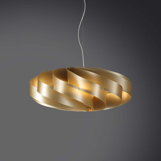 Lustre suspendu PLAT une lumière Or diamètre 50xh22cm