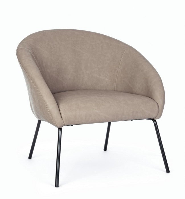 Fauteuil gris tourterelle en velours style design