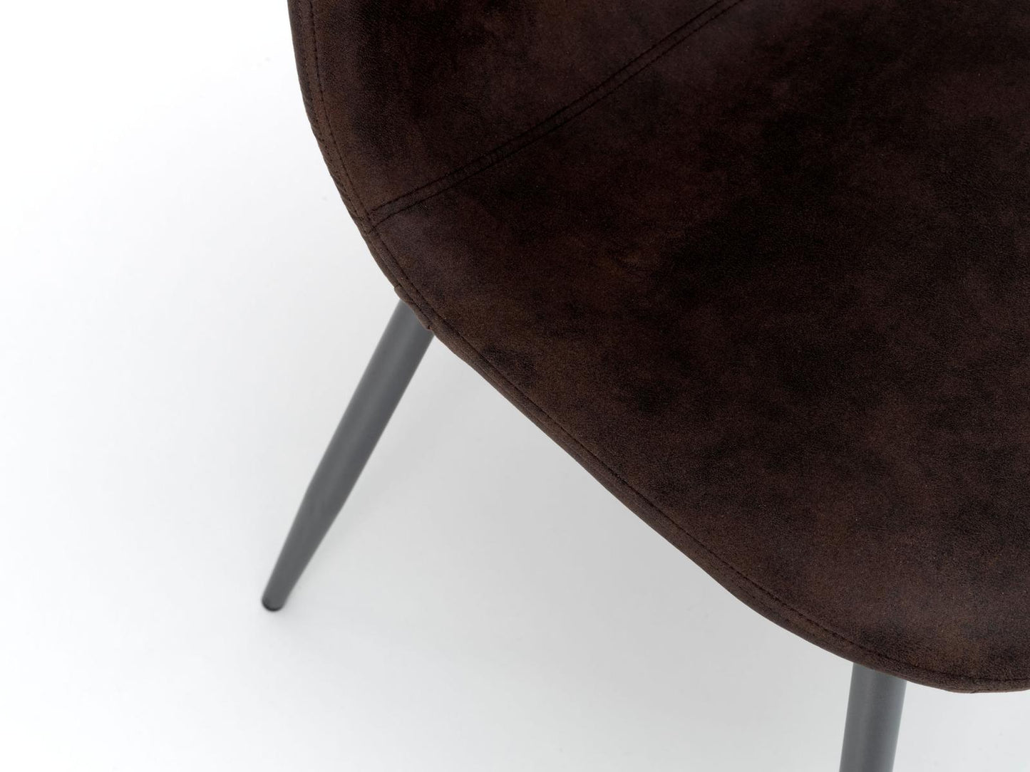 4x Chaise vintage en simili cuir et assise moka 44x50x84h cm