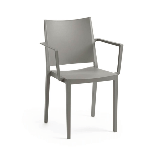Fauteuil en polypropylène gris Mosk
