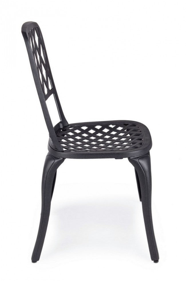 Chaise extérieure en aluminium anthracite 44 x 46 x 89h cm