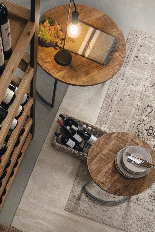 Suite de 3 tables basses Narvik en acier et bois