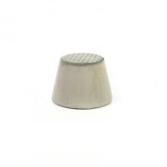Pouf en velours métal gris 46,5 x 46,5 xh 33 cm