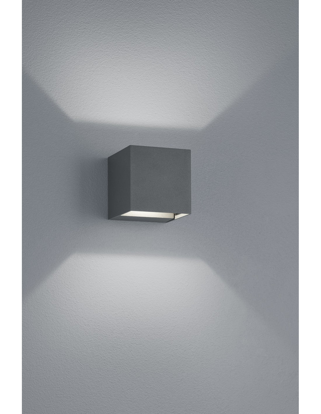 Applique Cube Anthracite Double Lumière LED Adaja IP54 Trio Lighting