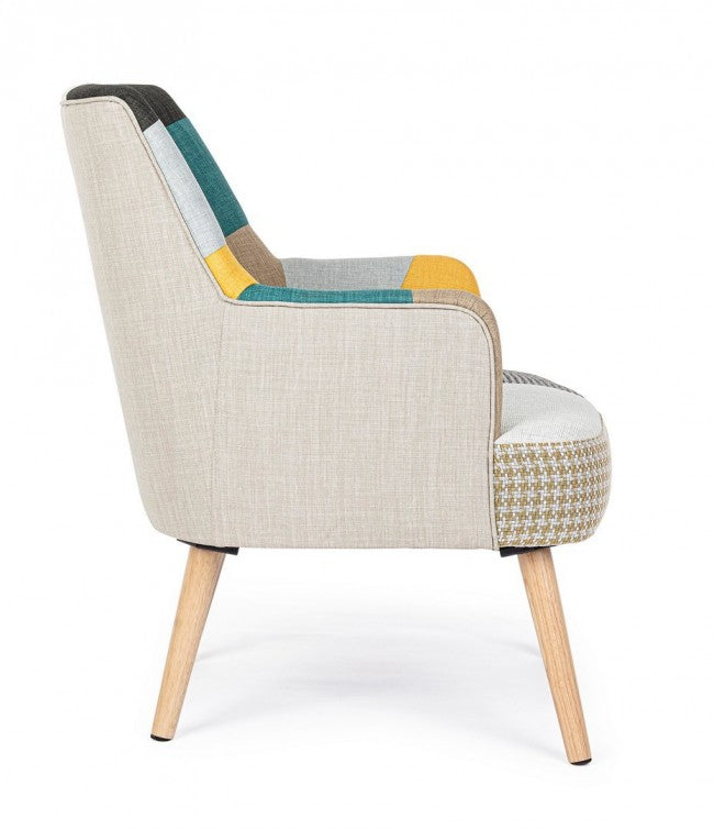 Fauteuil en tissu patchwork Galatée