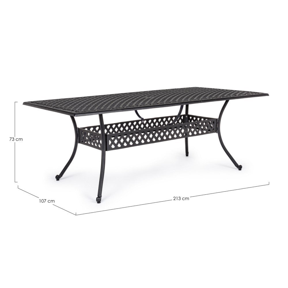 Table d'extérieur rectangulaire Ivrea anthracite 107 x 213 cm