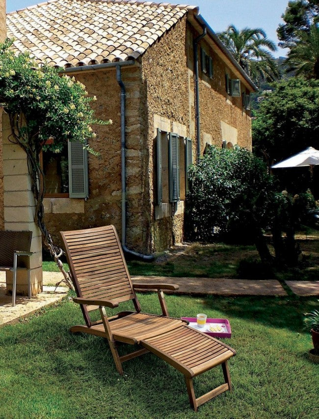 Fauteuil inclinable avec accoudoirs en bois de style classique