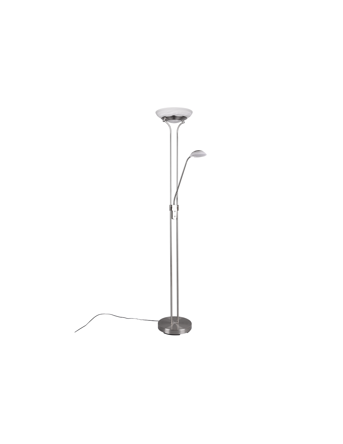 Lampadaire LED variateur avec spot de lecture Orson Nichel Trio Lighting