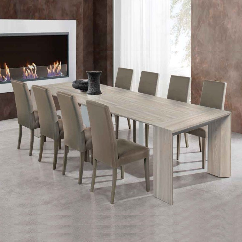 Table console avec 5 rallonges finition orme 90x48xh.76 cm