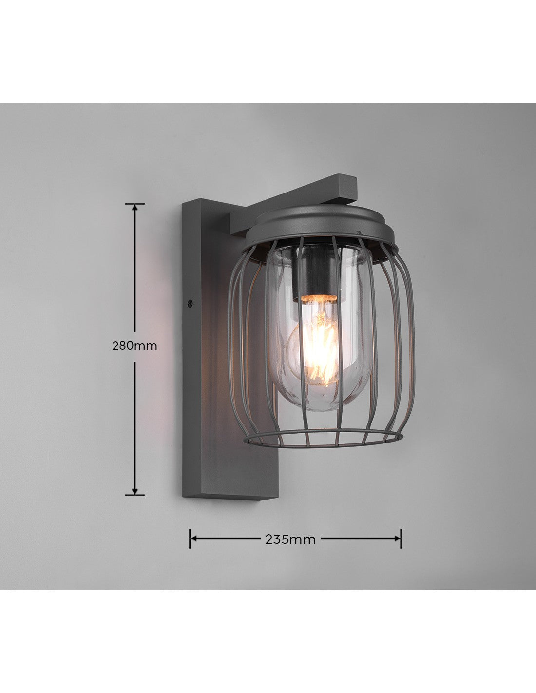 Applique Tuela Lanterne Maille Métallique Anthracite IP44 Trio Lighting