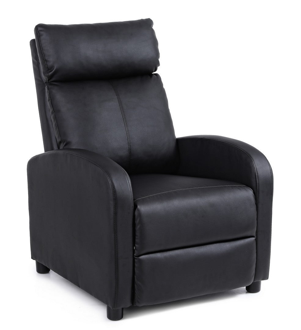 Fauteuil inclinable Desirè en simili cuir noir